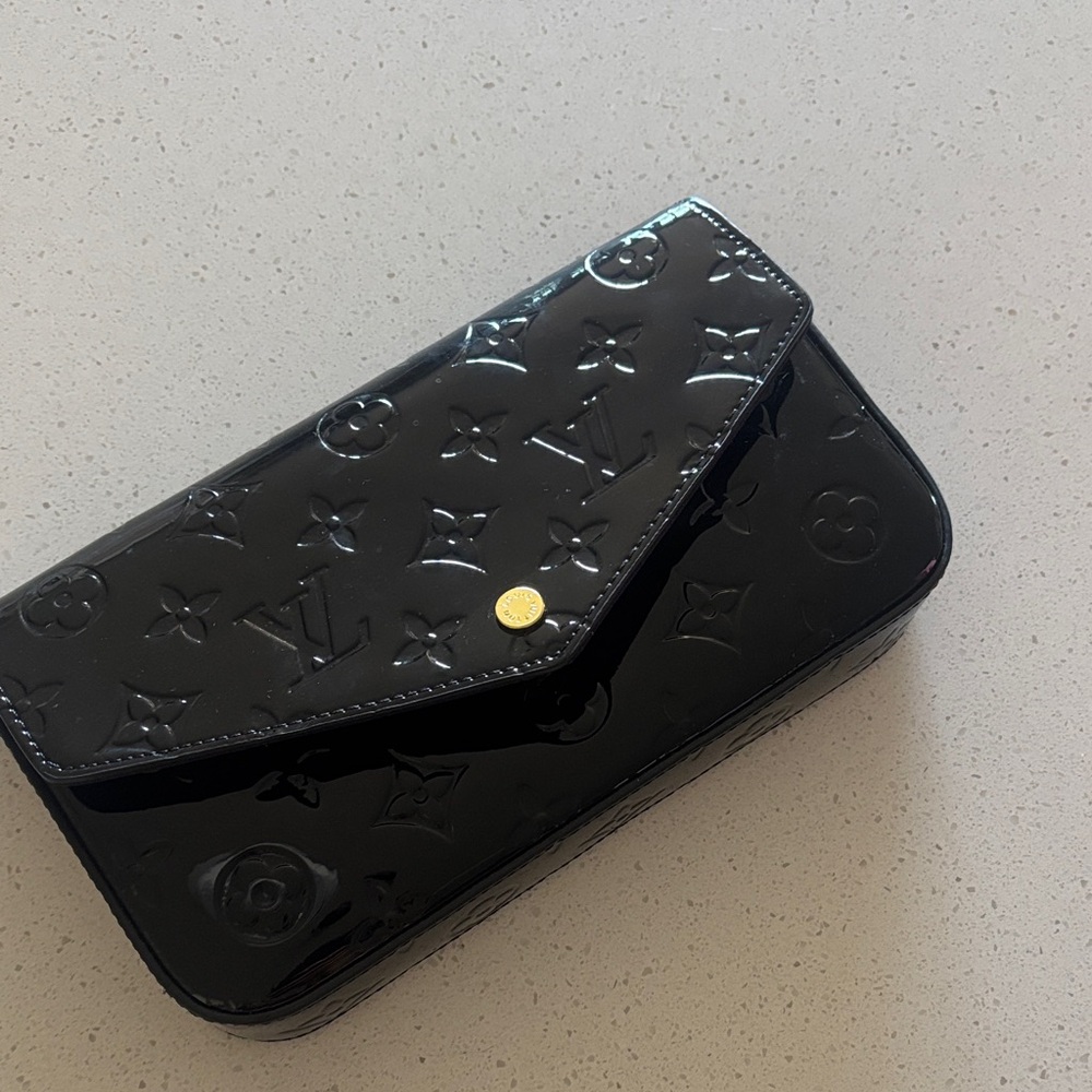 Monogram Patent Envelope Clutch